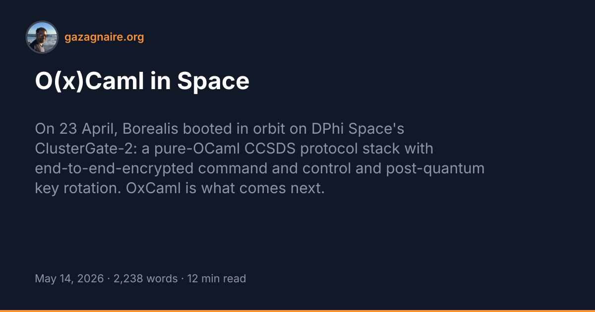 함수형 언어가 우주로 갔다고요? OCaml 위성 프로젝트 'Borealis' 이야기