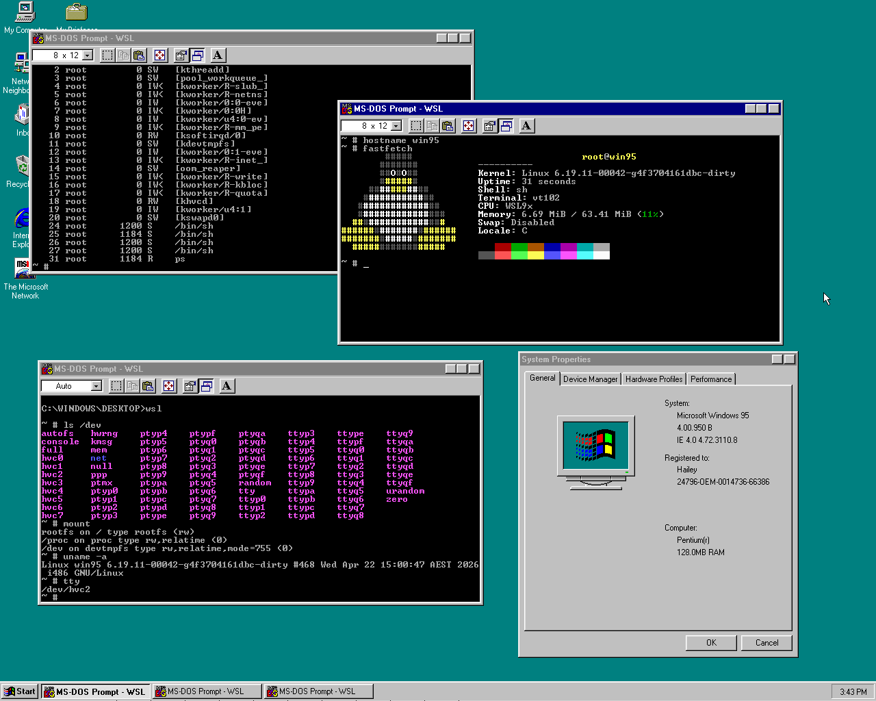 Windows 95에서 리눅스를 돌린다고? WSL9x라는 황당하고도 멋진 프로젝트