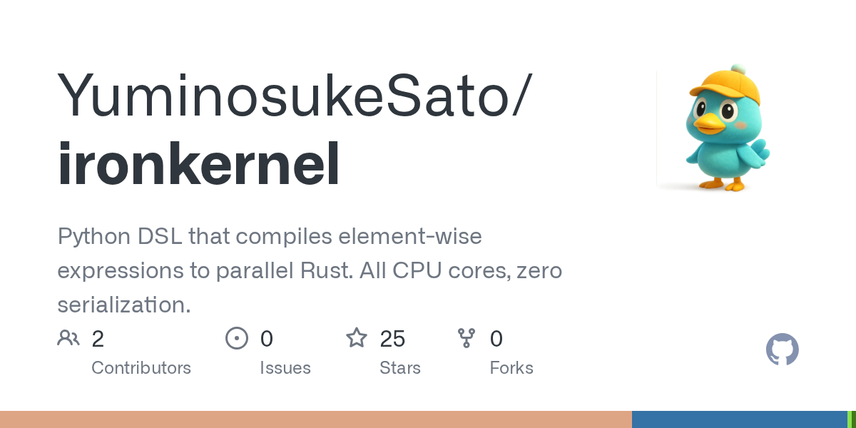 IronKernel: Python 문법으로 작성하고 Rust로 병렬 실행하는 데이터 처리 엔진