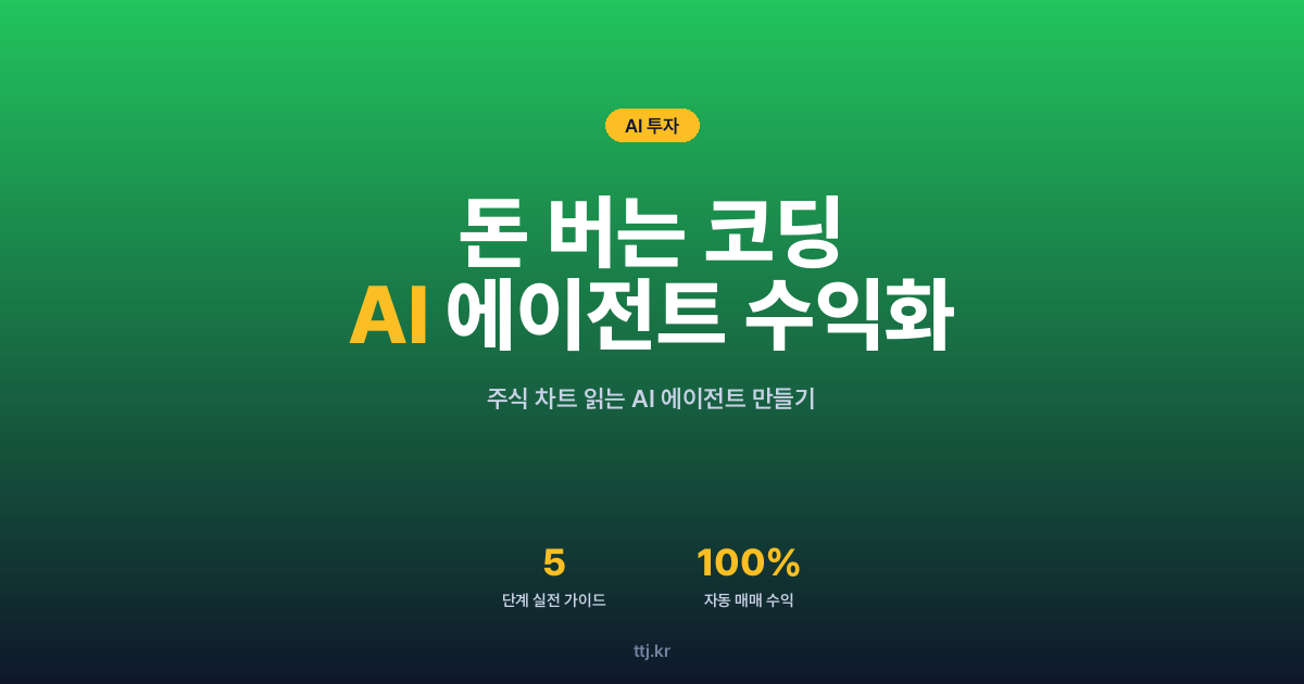 돈 버는 코딩: 주식 차트 '언어'처럼 읽는 AI 에이전트 만들고 수익화하는 5단계 실전 가이드