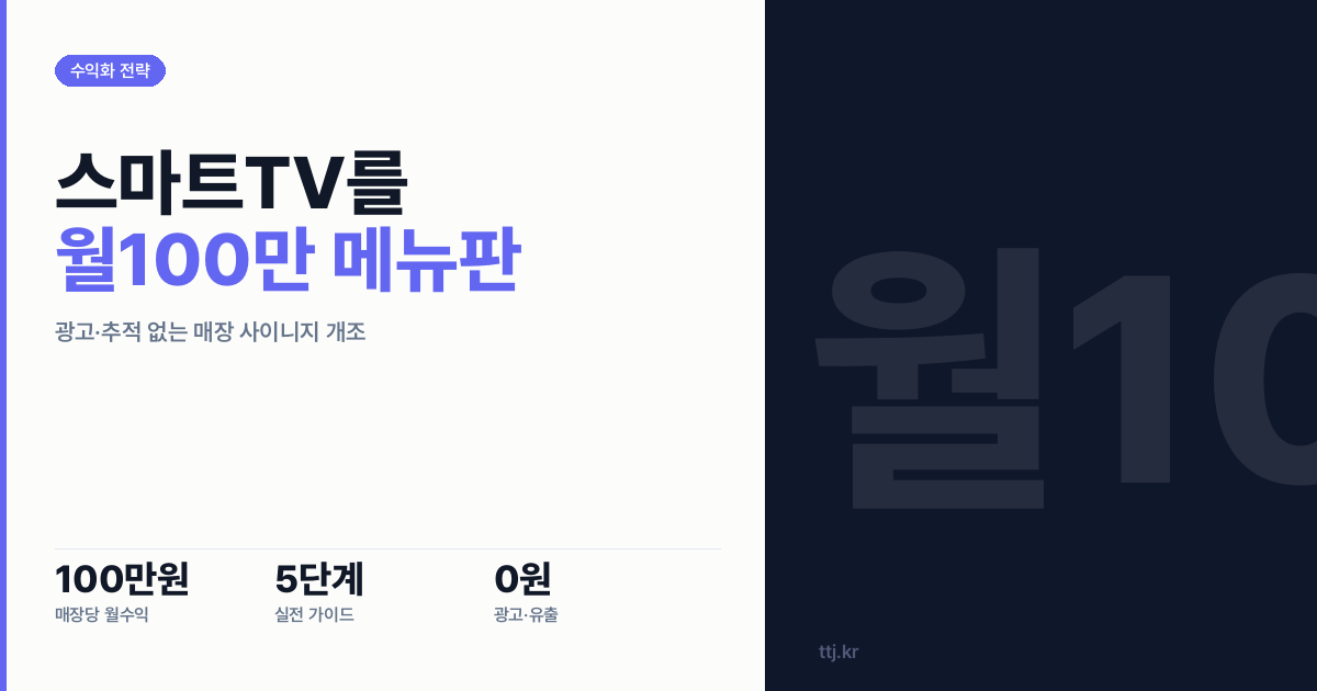 "매장 스마트TV, 광고 뜨고 개인정보까지 샌다면?" — 비전공자도 AI로 '스마트TV를 추적·광고 없는 매장 전용 디지털 메뉴판(사이니지)으로
